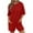 Red, variant on IROINID Womens One Piece Shorts,Womens Solid Oversized Athletic Tee Romper Back V Neck Half Short Sleeve Wearing Both Front And Back Rompers Casual Shorts Jumpsuit With Pockets White L