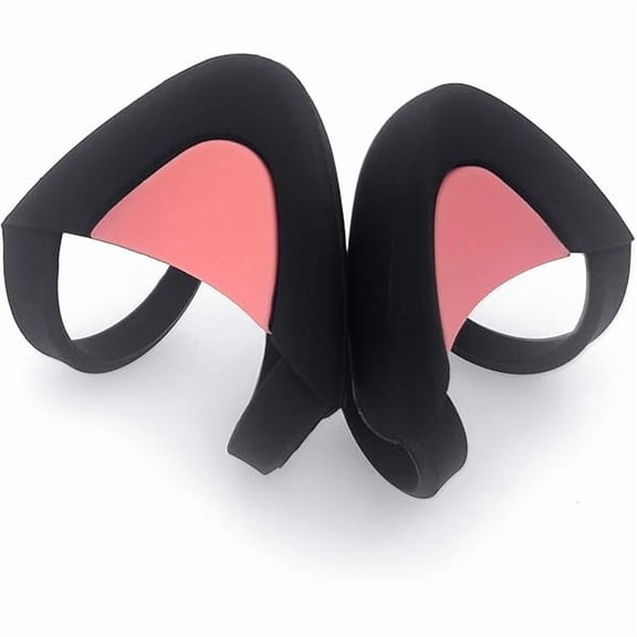 mjw001 Cute Cat Ears Fits HypreX Cloud/Stinger/Cloud Flight Headsets, Universal Fit Lovely Kitty Adjustable Attachment Straps for Video Live Gaming Headphone, Black & Pink