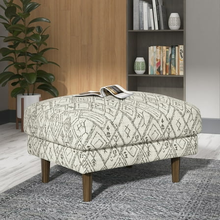 Black Abstract Ottoman