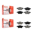 thumbnail image 1 of SIM Front Rear Semi-Metallic Brake Pads Kit for Car 2004-2011 Saab 9-3 with 285mm Diameter Rotor or 302mm KSM-100446, 1 of 8