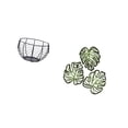 thumbnail image 5 of 4 Pieces Egg Basket Wire Woven Iron Palm Leaves Wood Wall Decor Multipurpose Kitchen Living Room, 5 of 8