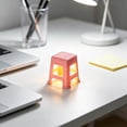 thumbnail image 4 of Mini Stool Shaped Lamp Ornament Lighting - Plastic Desk Decorative Light, Soft Eye Protection, Stable Non-Tip Base, Easy Control Buttons, Pink, 4 of 6