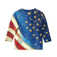 thumbnail image 4 of YOUYEDIAN 3/4 Sleeve Shirts for Girls 2026 Floral Print Tops Crew Neck T Shirt Casual Tees Dark Blue 9-10 Years, 4 of 5