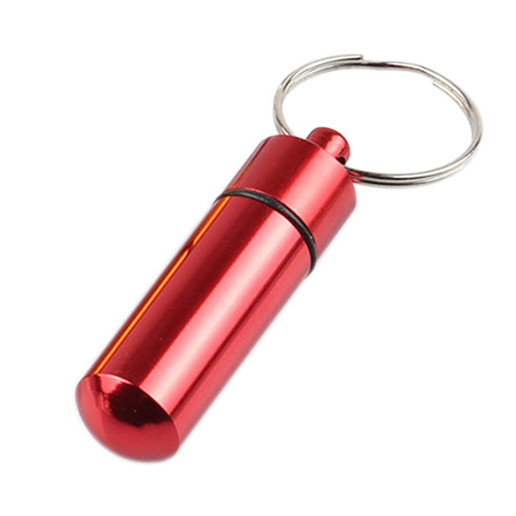 Waterproof Aluminum Pill Box Outdoor Keychain Holder Pills Camping