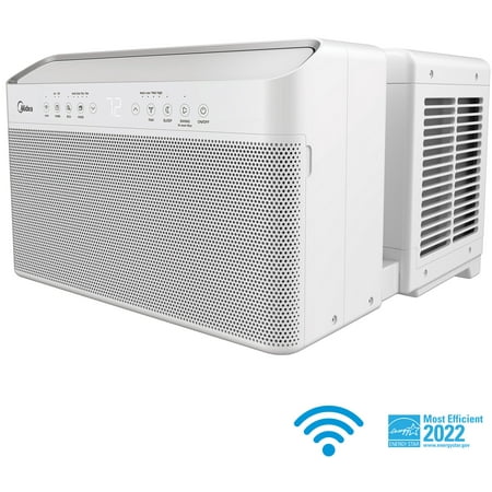 Midea 8,000 BTU Smart Inverter U-Shaped Window Air Conditioner, 35% Energy Savings, Extreme Quiet, Cools up to 350 Sq. ft., MAW08V1QWT