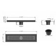thumbnail image 6 of Matte Black Linear Drain Broken Lane Design with 2 Inch ABS Shower Drain Base and Hair Trap Set, SereneDrains Complete Linear Drain Installation Kit, 6 of 11