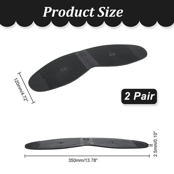 Rubber Shoe Repair Material for Leather Shoes & Boots Shoe Half Sole Repair Pad Black 350x120x2.5mm 2pairs