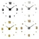 thumbnail image 3 of Naiovety Nuevo estilo 2019 Reloj de pared 3D Metal fresco Número simple Etiqueta engomada del espejo DIY Reloj de pared silencioso moderno para la Decoración del hogar Negro Naiovety JJ24735-01B, 3 of 6