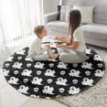 thumbnail image 3 of Halloween Ghost and Skull Pattern Round Blanket,Comfortable Soft Flannel Throw Blanket,All Season,Warm Lightweight Blankets for Sofa Bed Couch Living Room Chair 60"x60", 3 of 5
