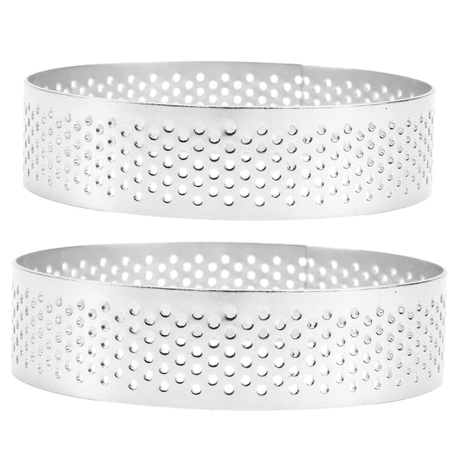 2Pcs Round Tarts Rings Stainless Cake Rings Metal Mousse Circle Baking Gadget
