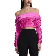 BCBGMAXAZRIA womens Lettuce Ruffle Off Shoulder Top, 10