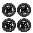 thumbnail image 2 of Metal 4 Hole U shaped Tire Rubber Tires Aluminum Alloy Rims Fit for MN D90 MN-91 FJ-45(Black MN-024BL ), 2 of 5