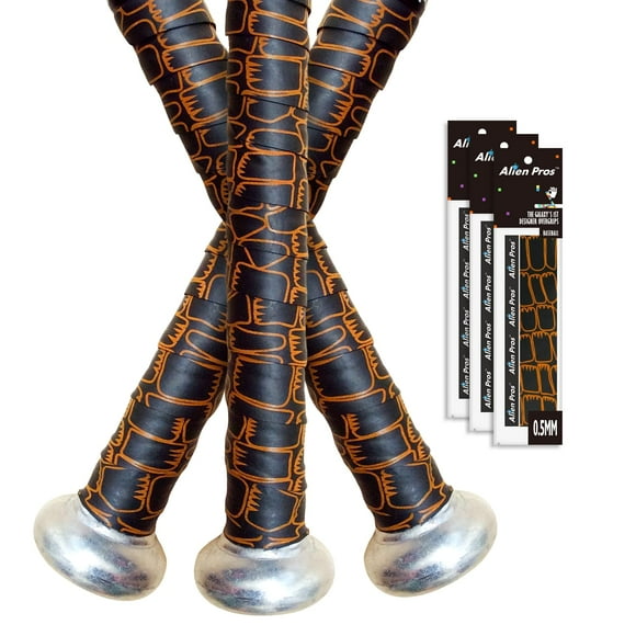 ALIEN PROS Bat Grip Tape 0.5MM for Baseball (3 Grips) – Precut and Pro Feel Bat Tape – Replacement for Old Baseball Bat Grip – Wrap Your Bat for an Epic Home Run (3 Grips, Dragon)