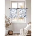 thumbnail image 4 of Elegant Blue Flowers Semi Sheer Curtains 45 Inch Length 2 Panels Set, Spring Floral Botanical Summer Sheer Kitchen Curtain Privacy Voile Window Curtain for Living Room Bedroom Rod Pocket Drapes, 4 of 7