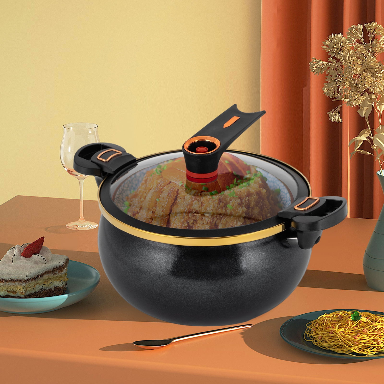 Micro Pressure Cooker, Non-Stick 8L Multi-Function Pot with Auto Pressure Relief Valve 8.45Qt