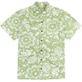 thumbnail image 3 of Kahala Men's Dukes Pareo Full Button Front Shirt, Wasabi, Medium, 3 of 3