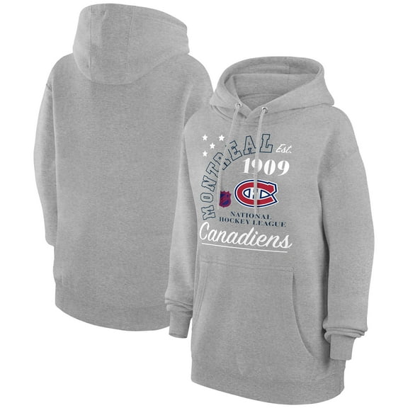 Men's Starter  Heather Gray Montreal Canadiens Arch City Team Graphic Fleece Pullover Hoodie