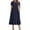 02navy Blue, variant on Casual Dresses for Women Plus Size Ruffled Hem Short Sleeve A-Line Dress High Waist Solid Dress Casual Swing Dresses with Pockets