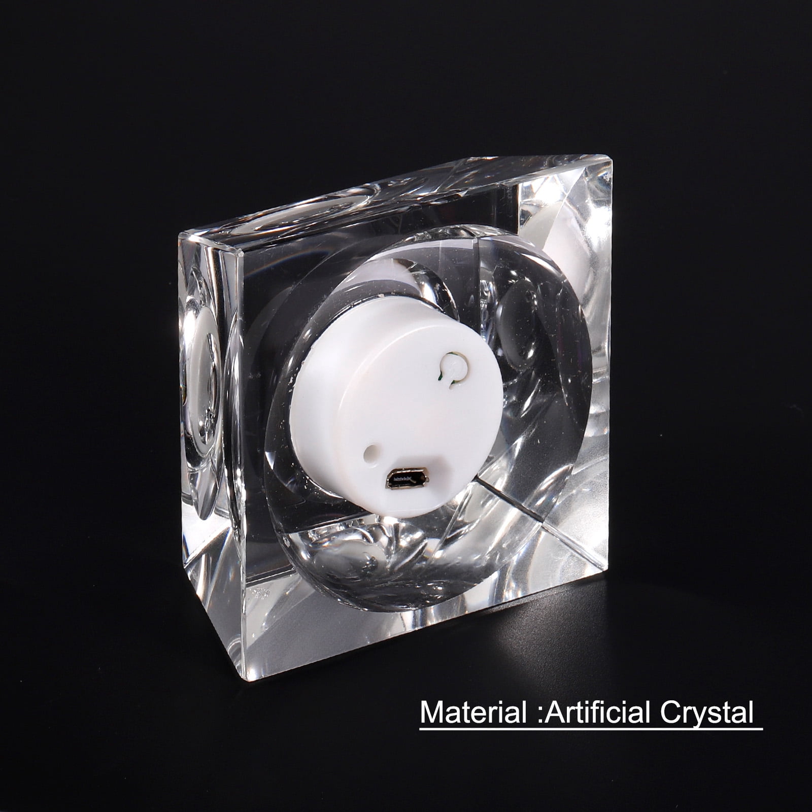 Unique Bargains Crystal LED Display Base with USB Charge 2.76" x 2.17" x 1.18"