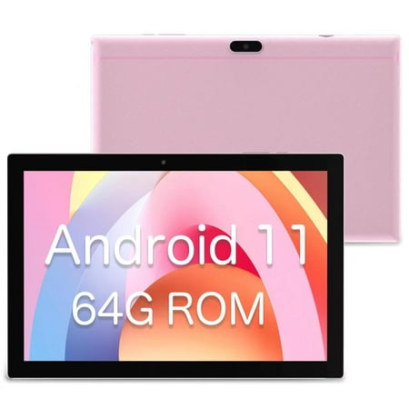Tablet 64GB 10 Inch Tablet, Android 11 Tablets, 6000mAh Battery Quad Core HD Touch Screen Tableta Computer, with WiFi BT Google Play Tabletas. (Pink)