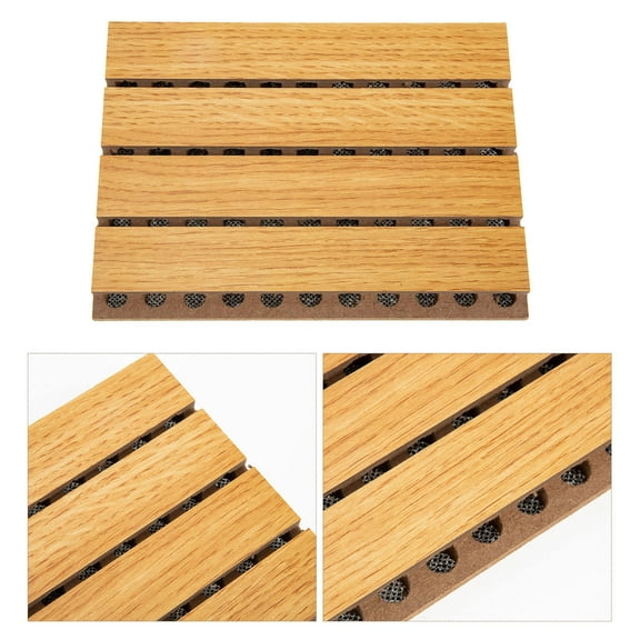 STRANDCHIC KTV Acoustic Panel Wall Soundproofing Panel Synthetic Material Dark Wood 1Pcs