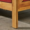 thumbnail image 4 of Luella Outdoor Modular Sectional Acacia Wood Loveseat with Cushions, Teak, Red, 4 of 8