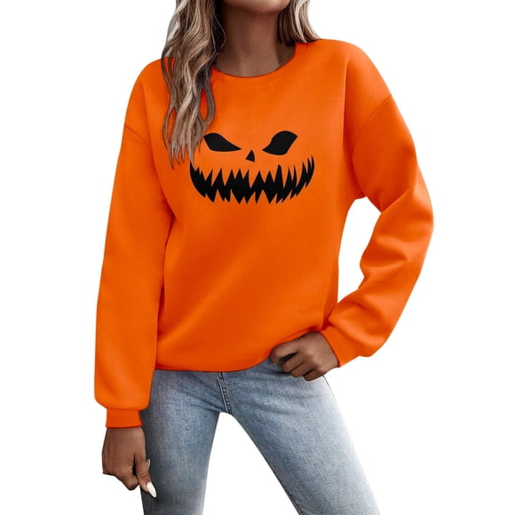 HNMKIU Women's Hoodless Sweatshirt O Neck Pullover Casual Long Sleeve Blouse Loose Fit Comfortable Workout Tops Soft Round Neck Shirt D,XL