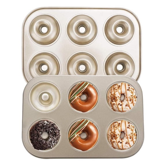 6 Cavity Donut Baking Tray Non Stick Cake Pan Carbon Steel Doughnut Bakeware Donut Pan