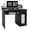 Black, variant on Computer Desk with Hutch, Home Office Desk with Drawer, Adjustable Shelf & Keyboard Tray, Study Writing Desk, Executive Workstation for Living Room, Bedroom & Study (White)