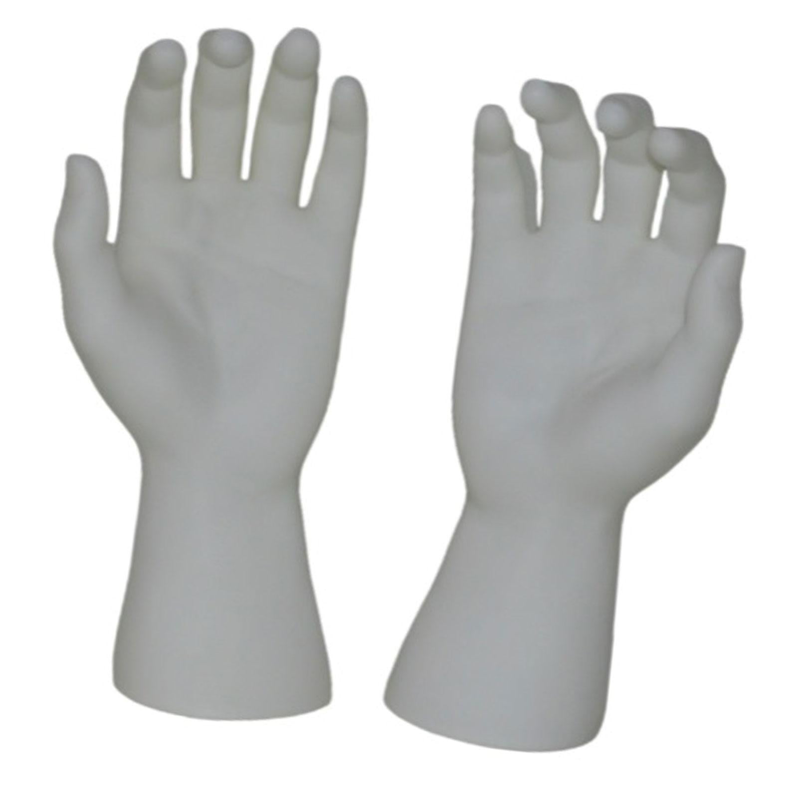 Dualoai Male Hand Models Decorative Easy to Clean Maintain PVC Human Hand Mannequins White