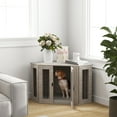 thumbnail image 2 of PawHut Dog Crate Furniture, 41 Inch Corner Design with Cushion, Grey, 2 of 10
