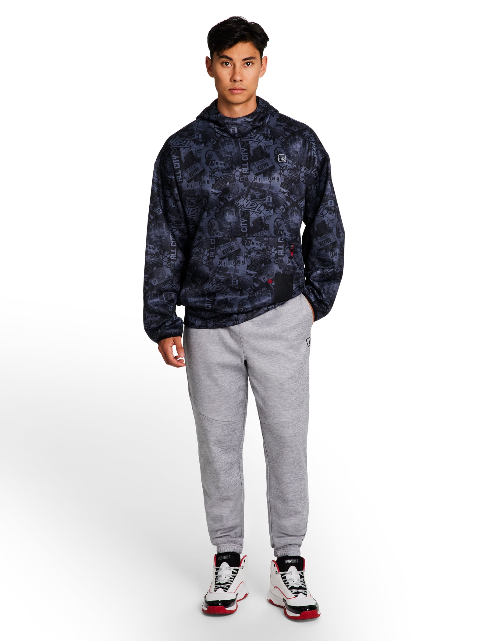 AND1 Men's and Big Men's Power Forward Fleece Sweat Pants, Sizes XS-5XL