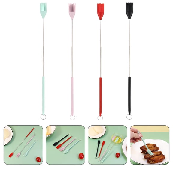 LIFKOME 4-Pack Silicone Grill Basting Brushes with Handles for BBQ and Outdoor Cooking