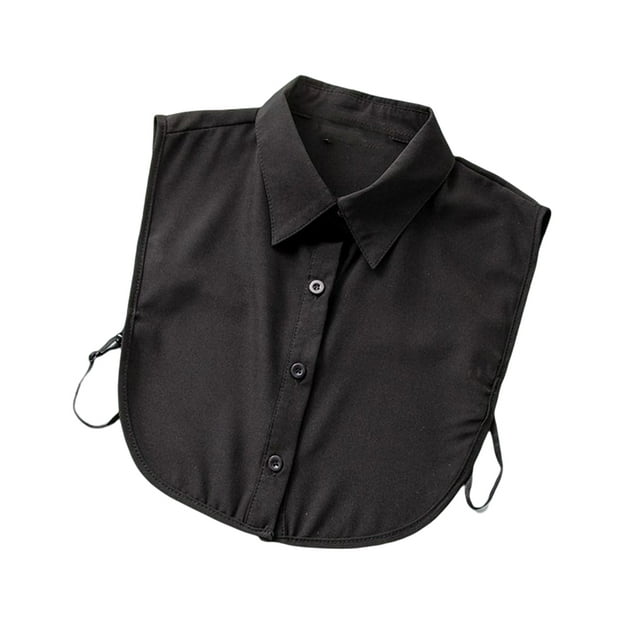 Xingzhi Women Simple Design Solid Color False Collar Girls Formal Fake Half Shirt Decorative Detachable Lapel Accessory Black Point