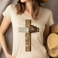 thumbnail image 4 of He Is Risen T-Shirt | Christian Cross Graphic Matthew 28:6 Bible Verse Tee, White, Size S, 4 of 6