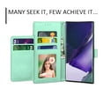 thumbnail image 3 of Galaxy Note 20 Ultra (2020),Takfox Leather Wallet Case Flip Magnetic Closure Card Slots Cash Pockets with Kickstand Protective Folio Flip Cover -Turquoise, 3 of 6