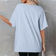 thumbnail image 6 of Women's Tops Sevevn Women's Loose Casual Solid Color Irregular Short Sleeved Top T-Shirts For Women, 6 of 9