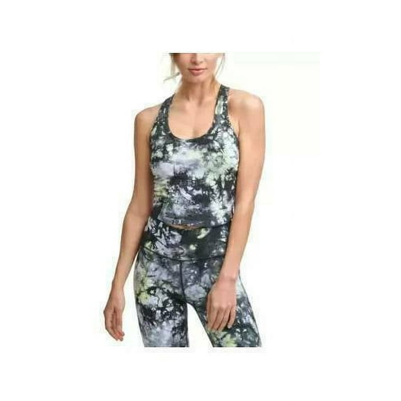 Calvin Klein Performance Women's Racerback Stretch Crop Top, Navy Tie Dye, L