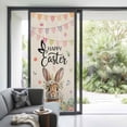 thumbnail image 3 of Easter Window Privacy Film, Spring Rabbit Eggs Roses Colorful Flags Leaves Static Cling UV Sun Blocking Heat Control Window Tint Day and Night, Non-Adhesive One Way Privacy Cover 35.4''x78.7'', 3 of 7