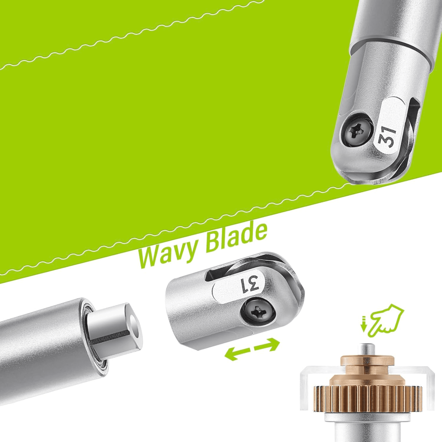 Wavy Blade Tip, Wavy Blade Works with Maker 4/Maker 3/Maker | Perfect for Iron on/Vinyl/Paper/Cardstock/Fabric | Silver, Stocking Stuffers, Adult Gifts