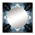 thumbnail image 2 of Designart "Fractal Flowers in Turquoise and White II" Modern Geometric Turquoise Large Square Mirror - Square Bedroom Mirror Printed Wall Decor - Modern Square Printed Wall Mirror Art, 2 of 5