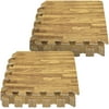 Sorbus Wood Grain Floor Mat 3/8-Inch Thick Foam Interlocking Flooring Tiles with Borders