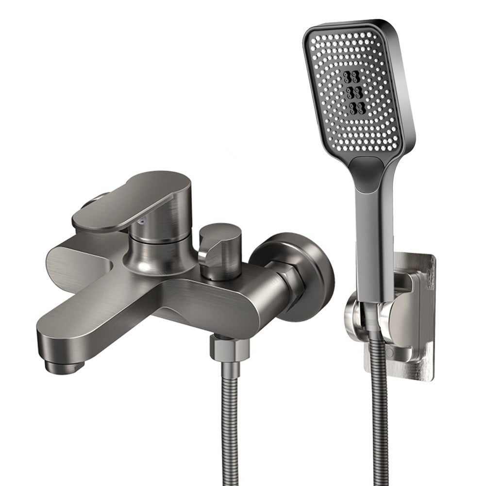 Wall Mounted Bathroom Shower Faucet With Handheld Hand Shower Bathtub Mixer Set