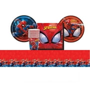 Spider-Man Party Supplies Pack 8 Guests: Plates, Cups Napkins, Table Cover