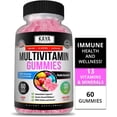 thumbnail image 6 of Kaya Naturals Adult Multi Vitamin Gummy, 60 Count, Biotin, Vitamin A, C & E, Including Zinc &Vitamin B-12, Folic Acid, Strawberry Flavor (60 Gummies), 6 of 8