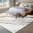 thumbnail image 5 of 5x7 Washable Area Rug, Marble Texture Non-Slip Large Rectangle Rug for Living Room Bedroom, White Grey Gold Crack Modern Indoor Floor Mat for Home Decor, 5 of 9