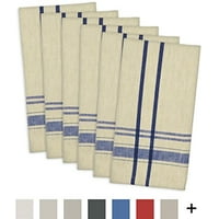 DII French Stripe Kitchen Napkin Set, Set of 6, 20"x20", 100% Cotton, Multiple Colors