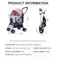 thumbnail image 3 of Mulaxen Dog Stroller, 3-in-1 Luxury Dog/Cat Stroller (Travel Carrier + Car Seat +Stroller) with Detach Carrier/Pump-Free Rubber Tires/Aluminum Frame/Reversible Handle for Medium & Small Pets, 3 of 7