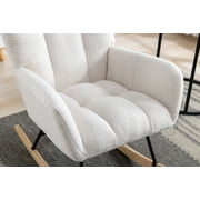 Clipeyh Indoor Internal iron frame structure+cushion board+sponge indoor Nursery, Living Room Rocking Chair, white