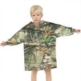 thumbnail image 3 of Forest Camo Branches Leaves Pattern Blanket Hoodies for Kids 6-13YR Oversize Wearable Blanket Hoodies for Boys Girls Teens, 3 of 7